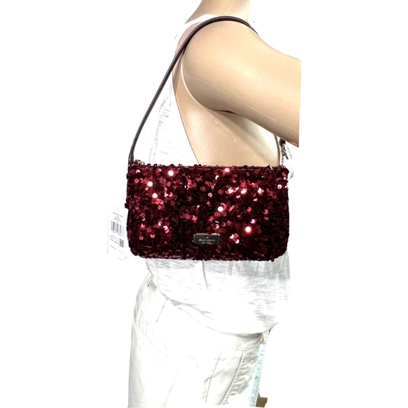 New KATE SPADE Red Kiki Sequin Convertible Wristlet NWT - Picture 6 of 7